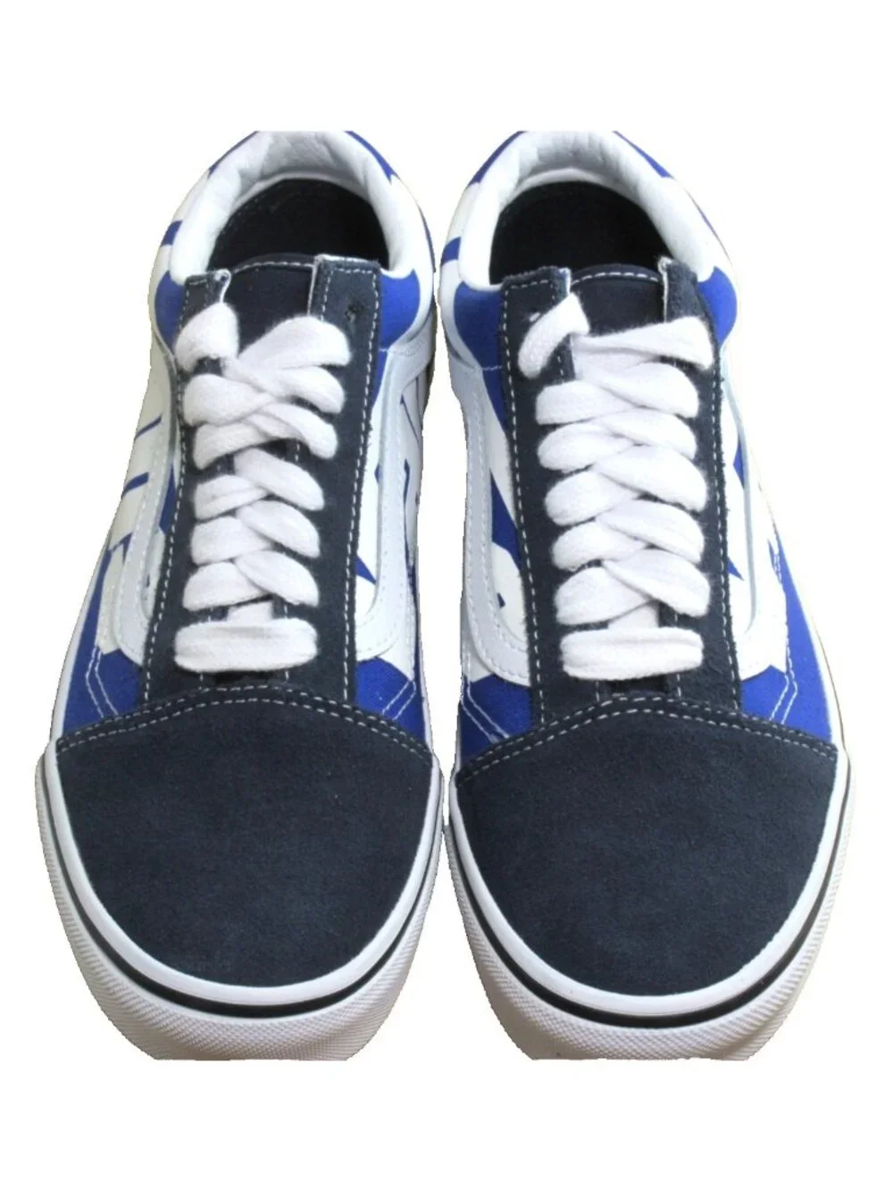 Vans Men's Old Skool Jumbo VANS Logo Blue White Canvas Suede shoes Size 9